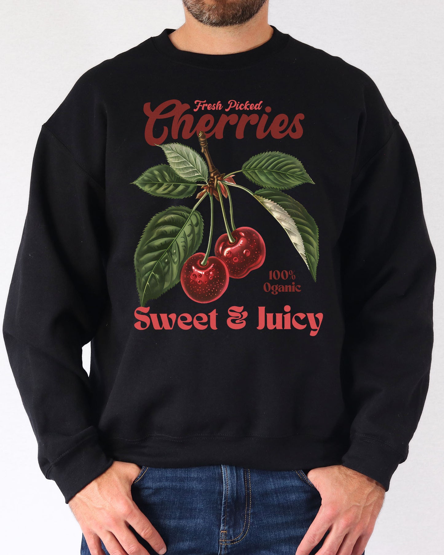 Cherries Graphic Sweatshirt - Black