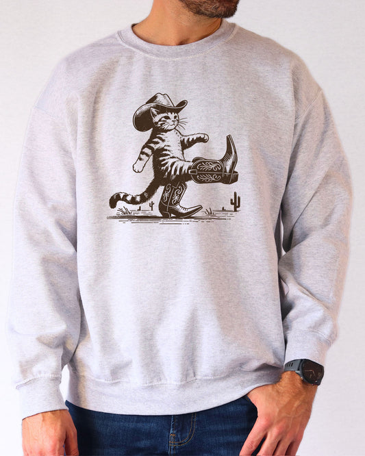Cowboy Cat Sweatshirt - Ash
