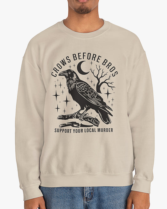 crows before bros sweatshirt in sand color