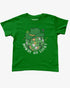 Howdy Go Lucky baby tee in irish green, retro Y2K cropped shirt with disco ball and cowboy hat graphic, funny Western St. Patrick’s Day style.