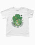 Howdy Go Lucky baby tee in white, retro Y2K cropped shirt with disco ball and cowboy hat graphic, funny Western St. Patrick’s Day style.