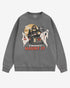 Flat lay gray sweatshirt with phrase ‘If You’ve Got It Haunt It’ and retro graphic of two ghosts and a haunted house.