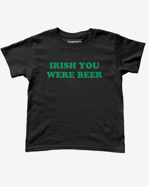 Black "Irish You Were Beer" baby tee