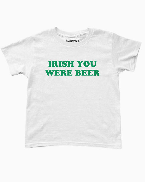 White "Irish You Were Beer" baby tee