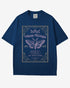 Moth Wings Tonic Shirt in true navy with retro potion label moth graphic
