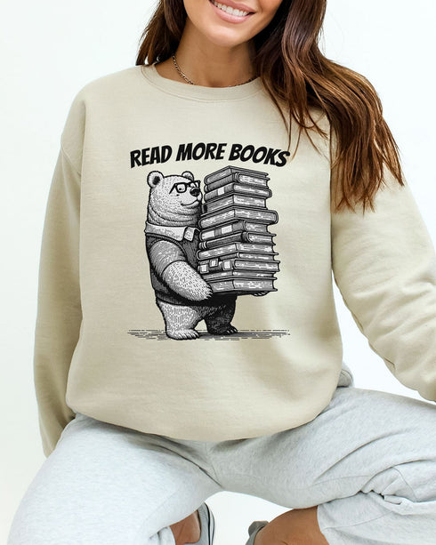 Read More Books Sweatshirt - Sand Zoom