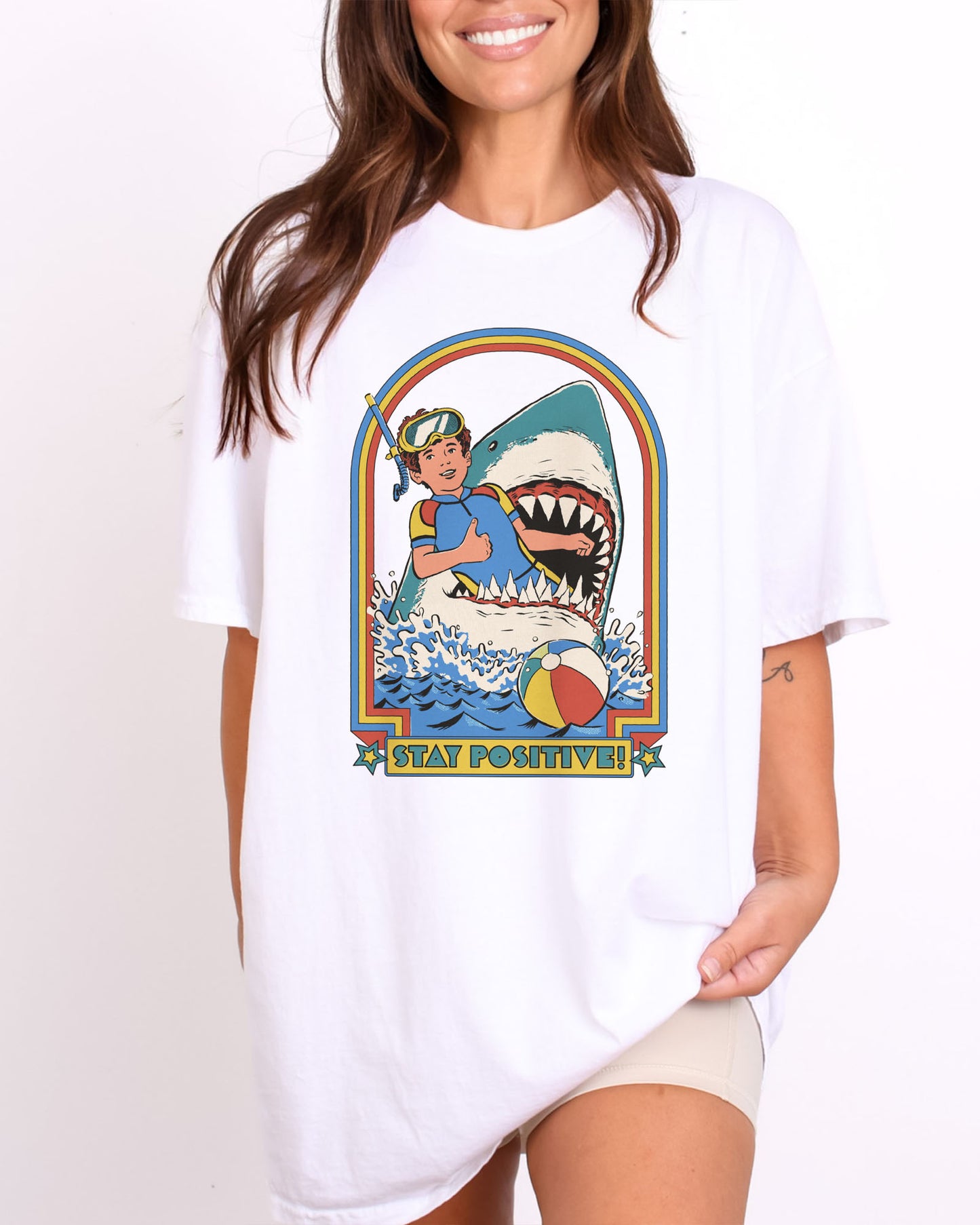 Stay Positive Shark Shirt