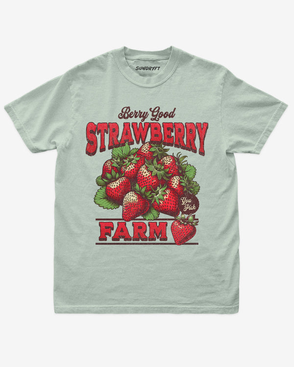 Berry Good Strawberry Farm shirt in bay
