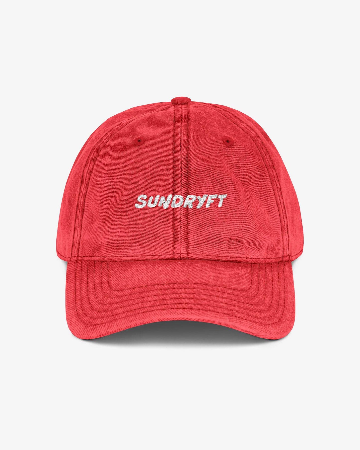 Sundryft embroidered vintage cap in red color