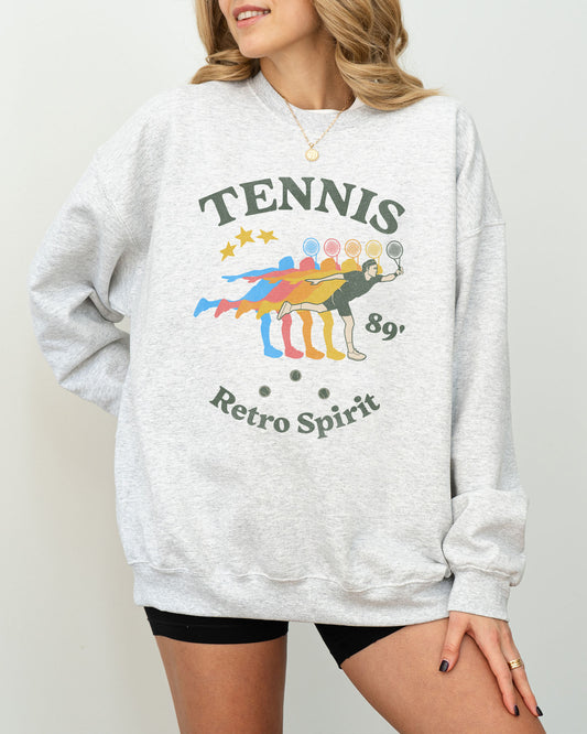 Tennis Retro Spirit Sweatshirt - Ash