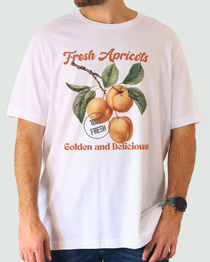Apricots Commercial Graphic Shirt in white color