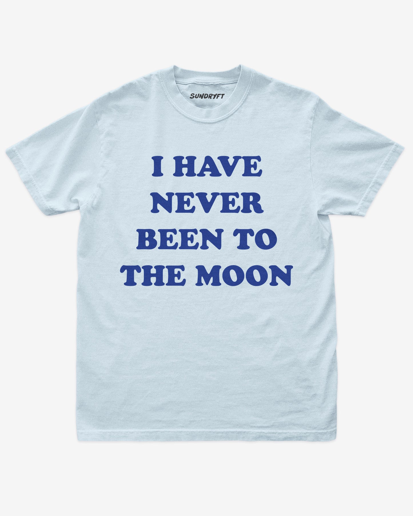 I Have Never Been To The Moon shirt in chambray