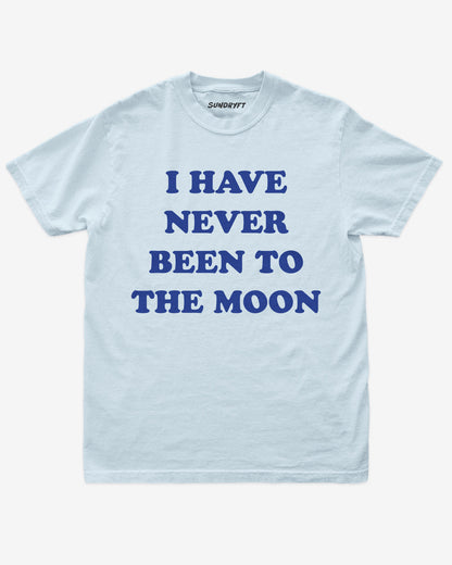 I Have Never Been To The Moon shirt in chambray
