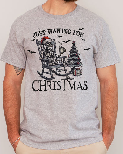 Just Waiting For Christmas shirt in sport grey color