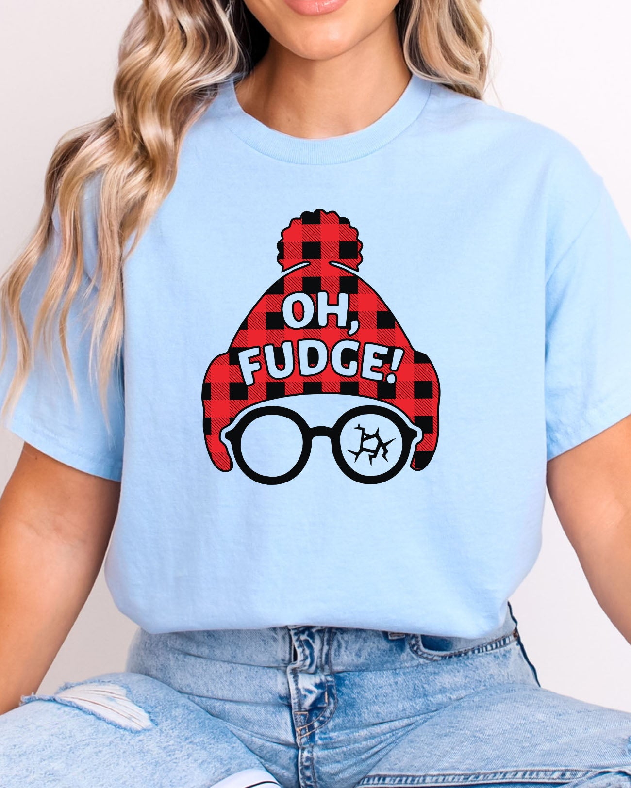 Oh Fudge shirt in light blue color