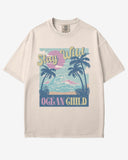 Stay Wild Ocean Child shirt in ivory with retro beach and waves graphic
