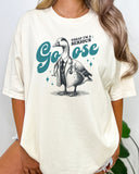 Today I'm A Serious Goose Shirt in natural color with a funny retro graphic on front