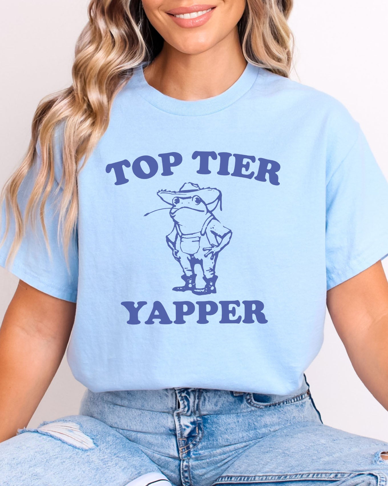 Top Tier Yapper Shirt light blue