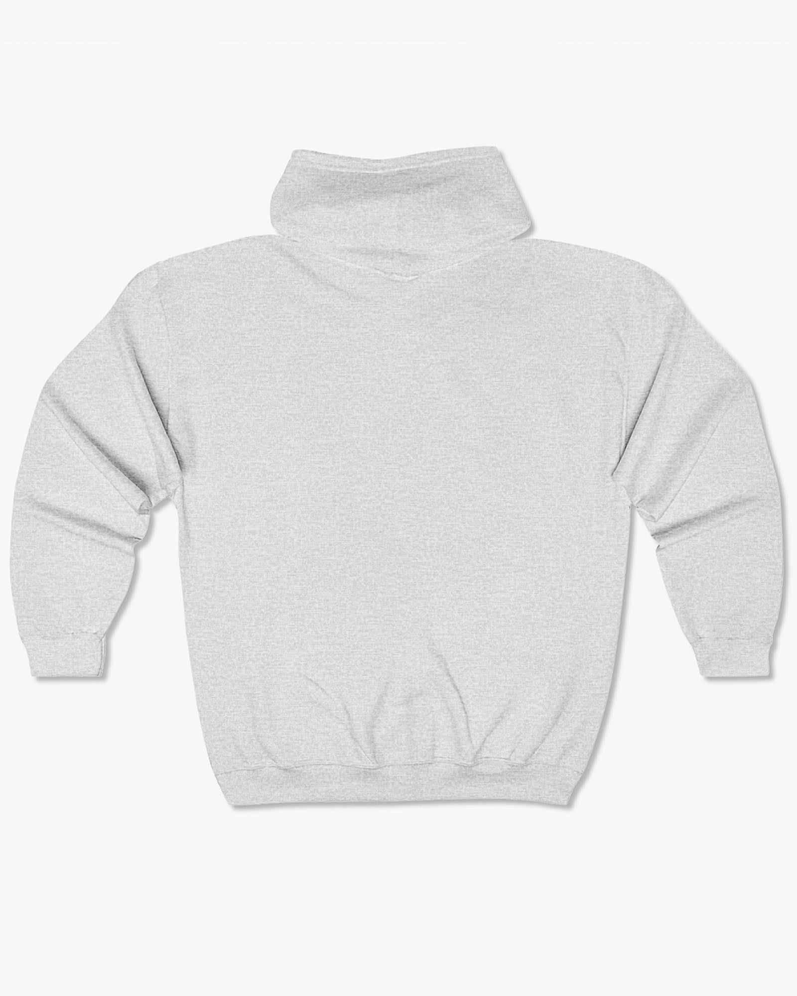 ash gray zip up hoodie back