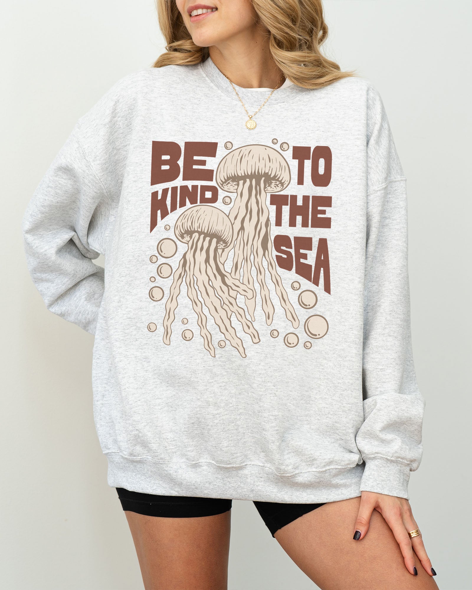 Be Kind To The Sea Sweatshirt - Ash