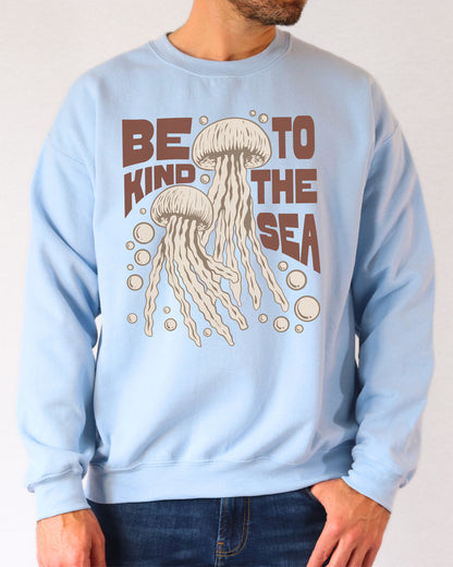 Be Kind To The Sea Sweatshirt - Light Blue