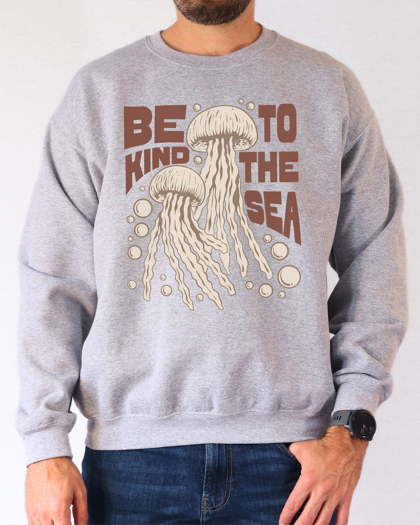Be Kind To The Sea Sweatshirt - Sport Gray