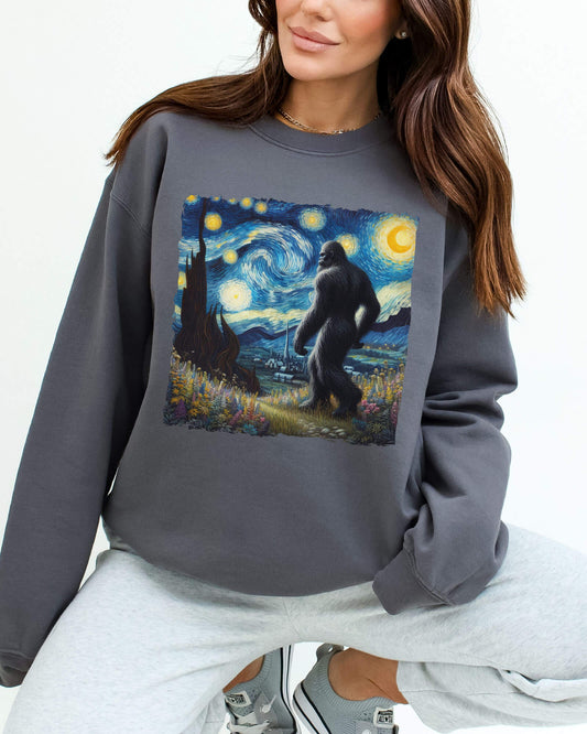 Bigfoot Starry Night Sweatshirt - Charcoal