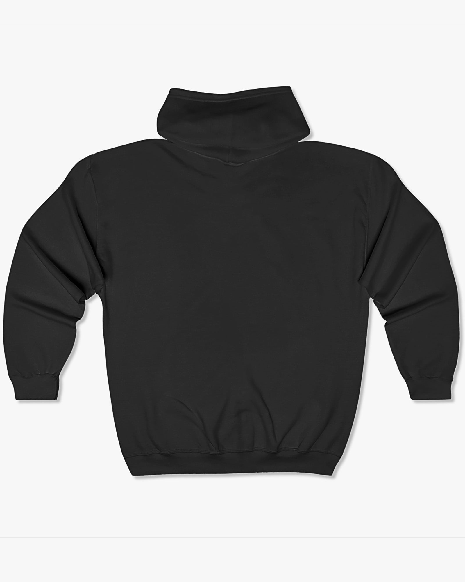 black zip up hoodie back