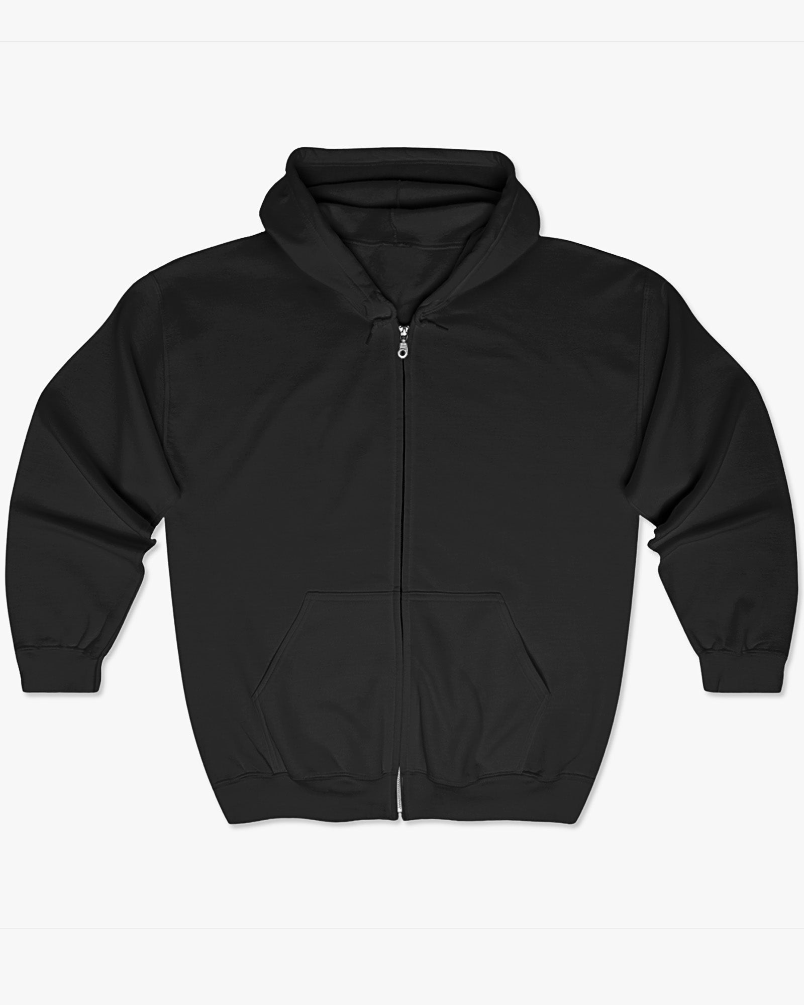black zip up hoodie front