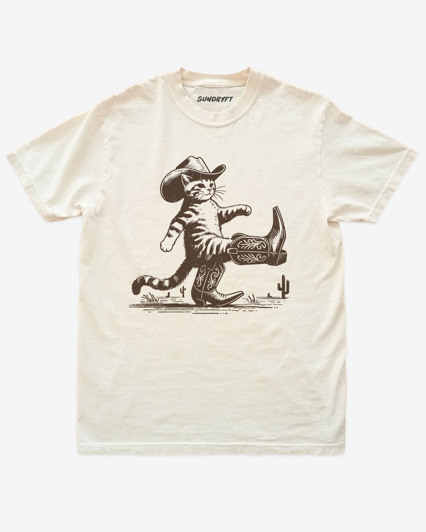 Cowboy Cat graphic tee in ivory