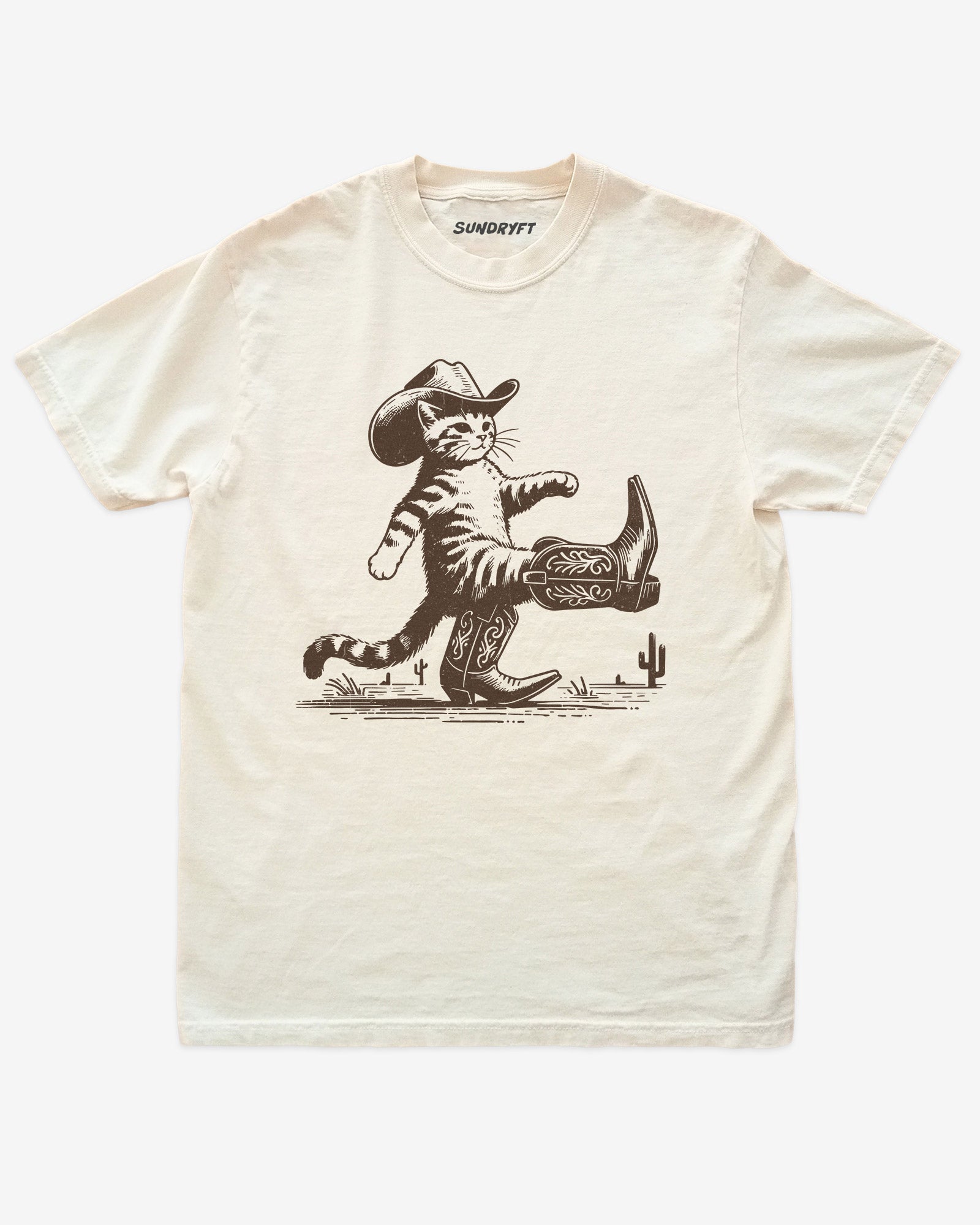 Cowboy Cat graphic tee in ivory