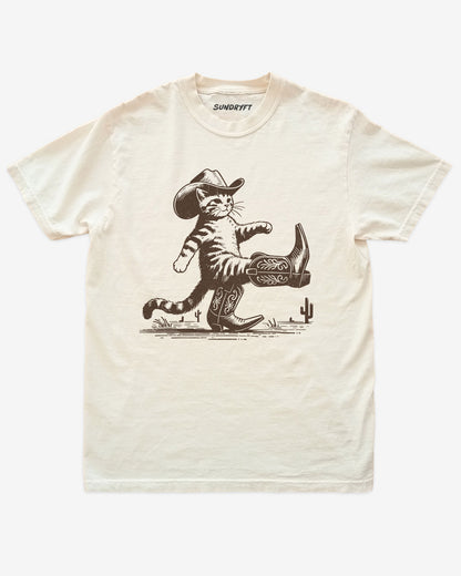 Cowboy Cat graphic tee in ivory