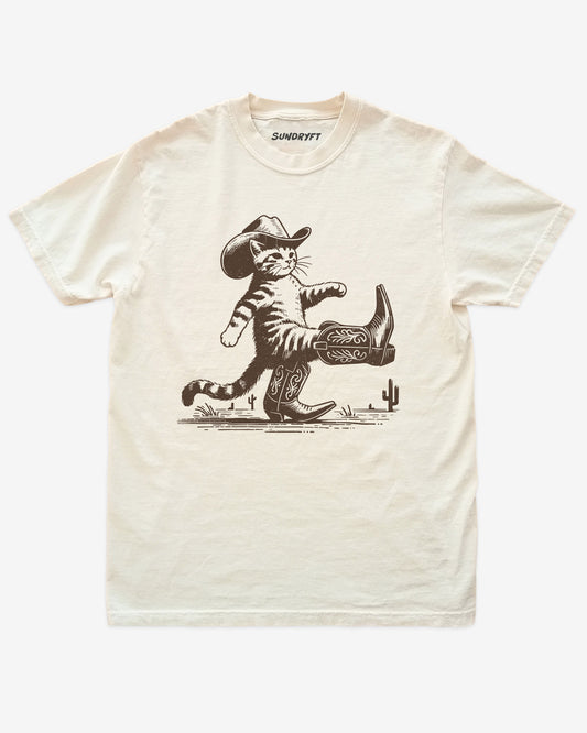 Cowboy Cat graphic tee in ivory