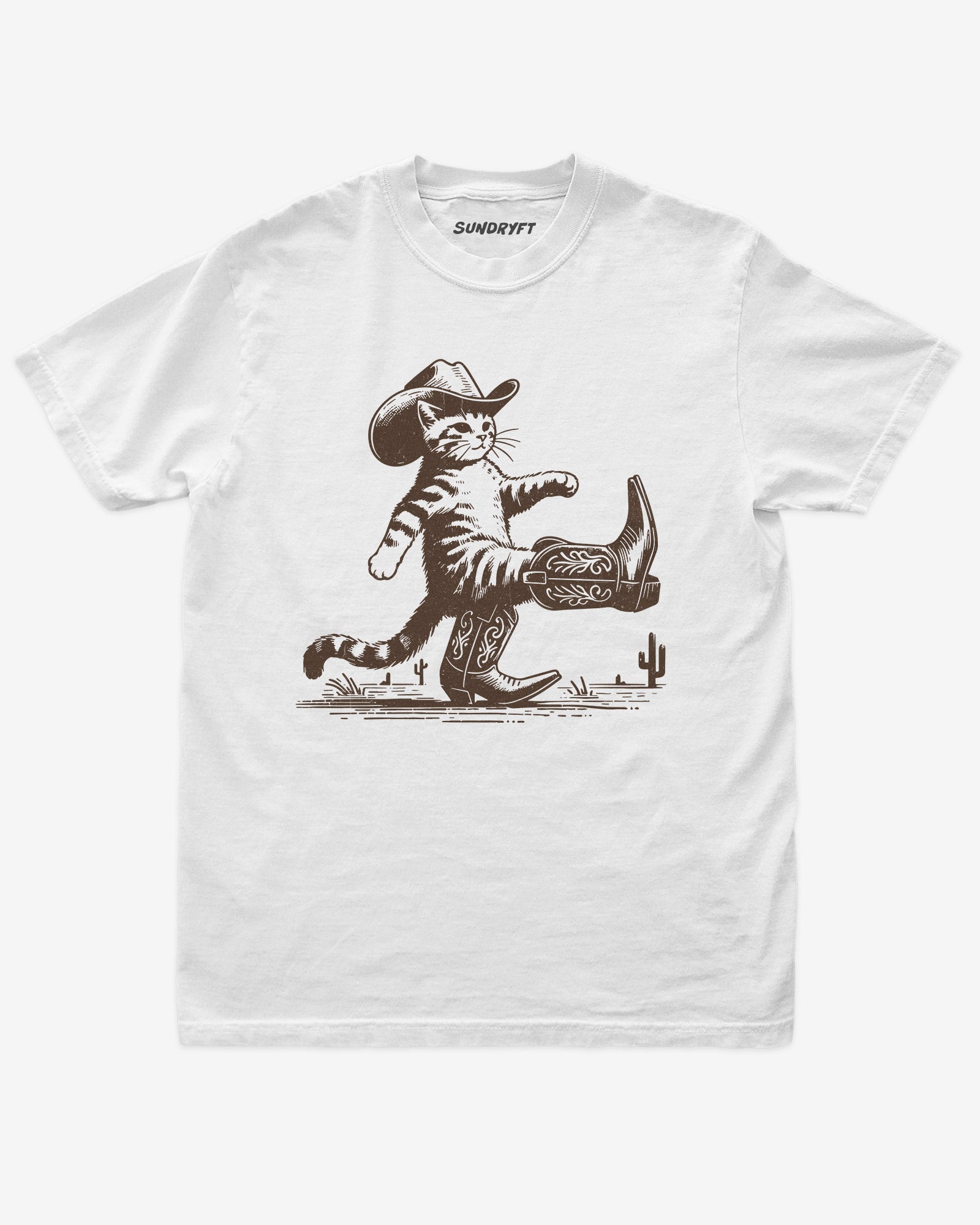 Cowboy Cat graphic tee in white