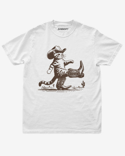 Cowboy Cat graphic tee in white