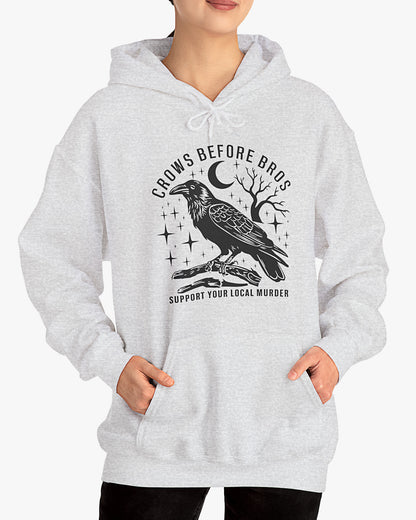 crows before bros hoodie in ash gray color