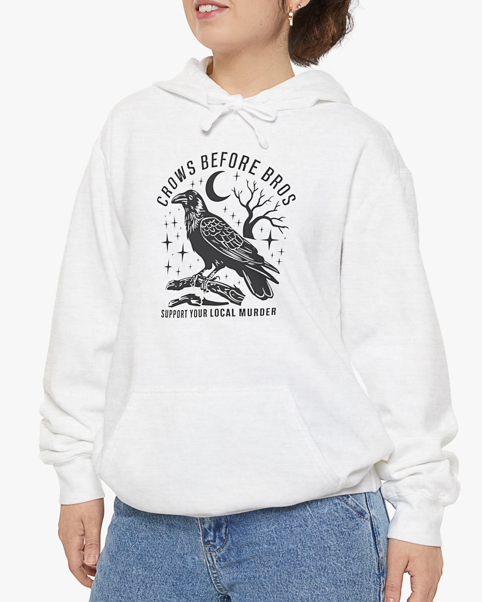 crows before bros hoodie in white color