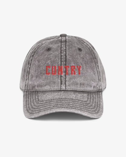 Cuntry embroidered vintage cap in charcoal gray