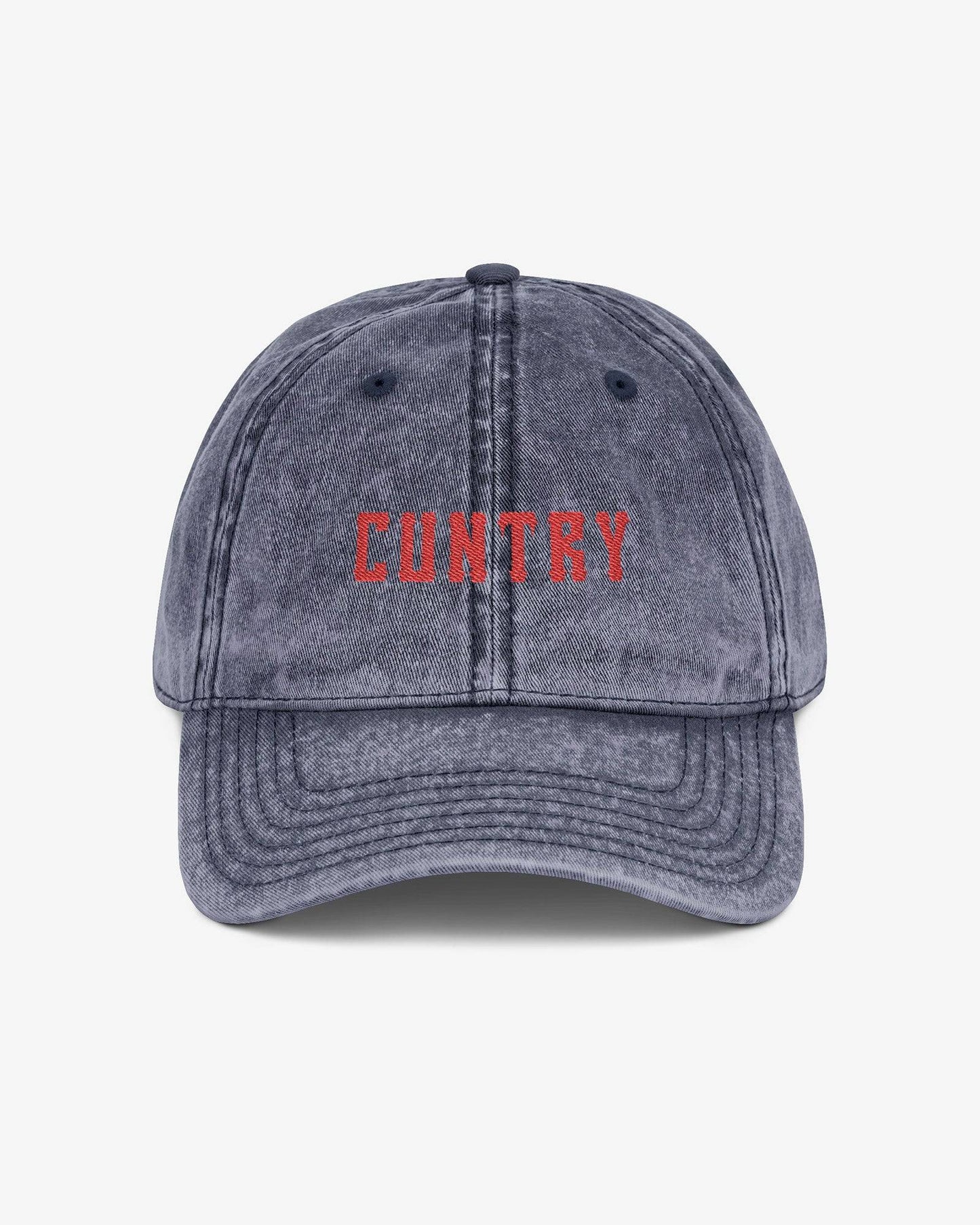 Cuntry embroidered vintage cap in navy