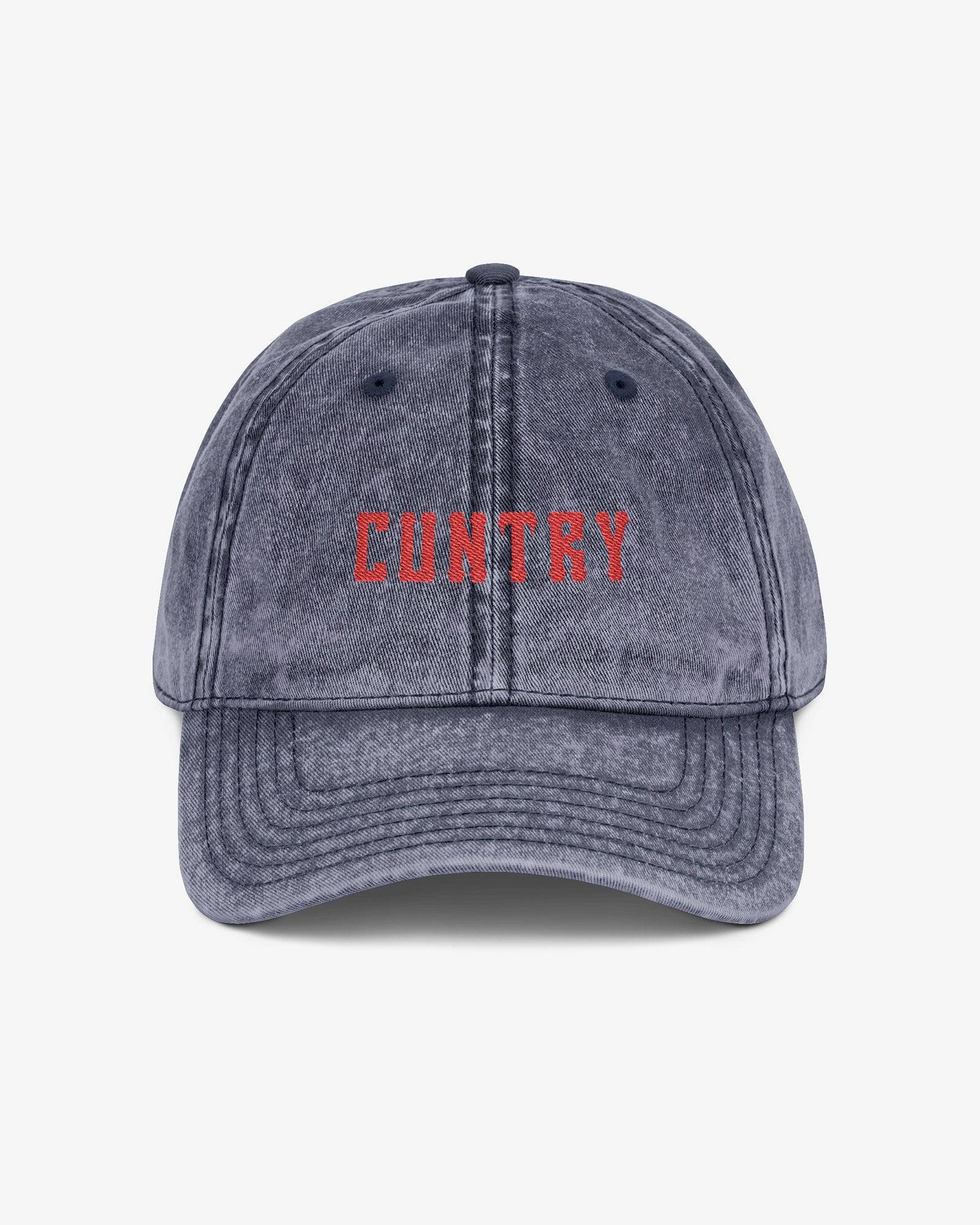Cuntry embroidered vintage cap in navy