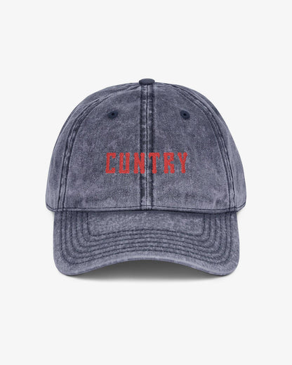 Cuntry embroidered vintage cap in navy