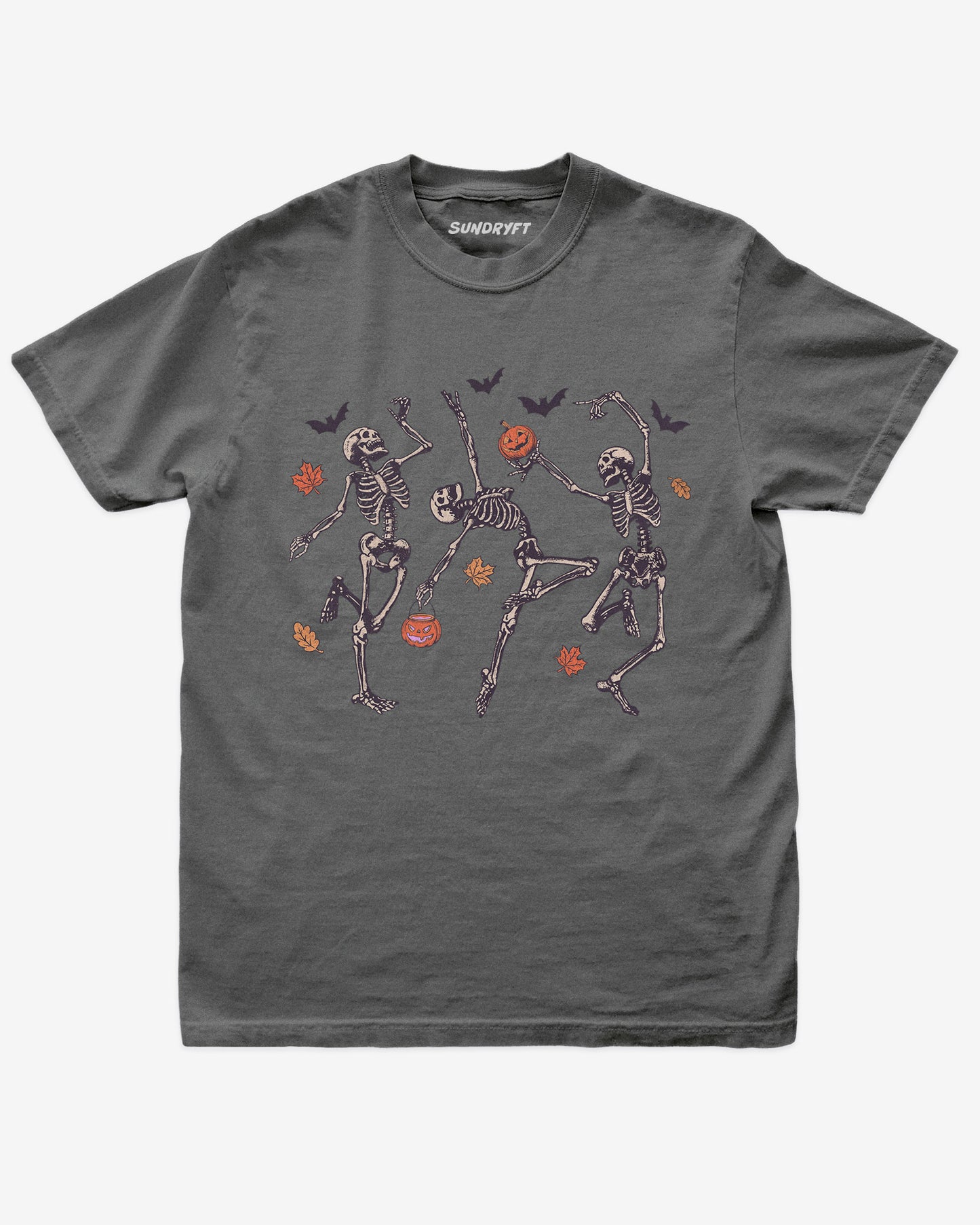 Dancing Skeletons shirt in pepper with Halloween graphic
