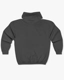 dark heather zip up hoodie back