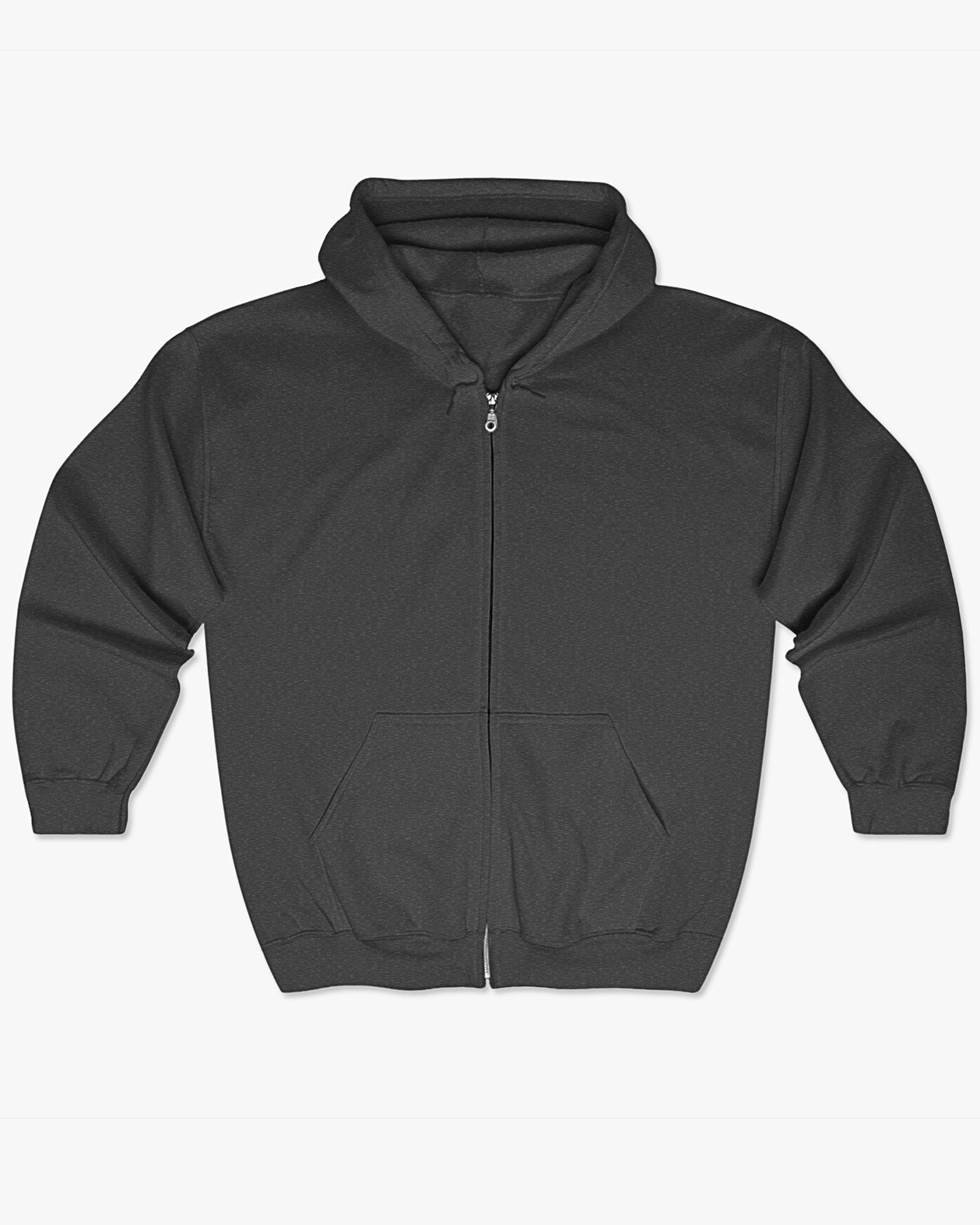 dark heather zip up hoodie