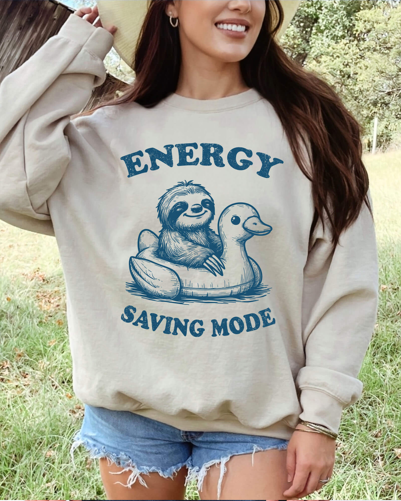 Energy Saving Mode Sweatshirt - Sand