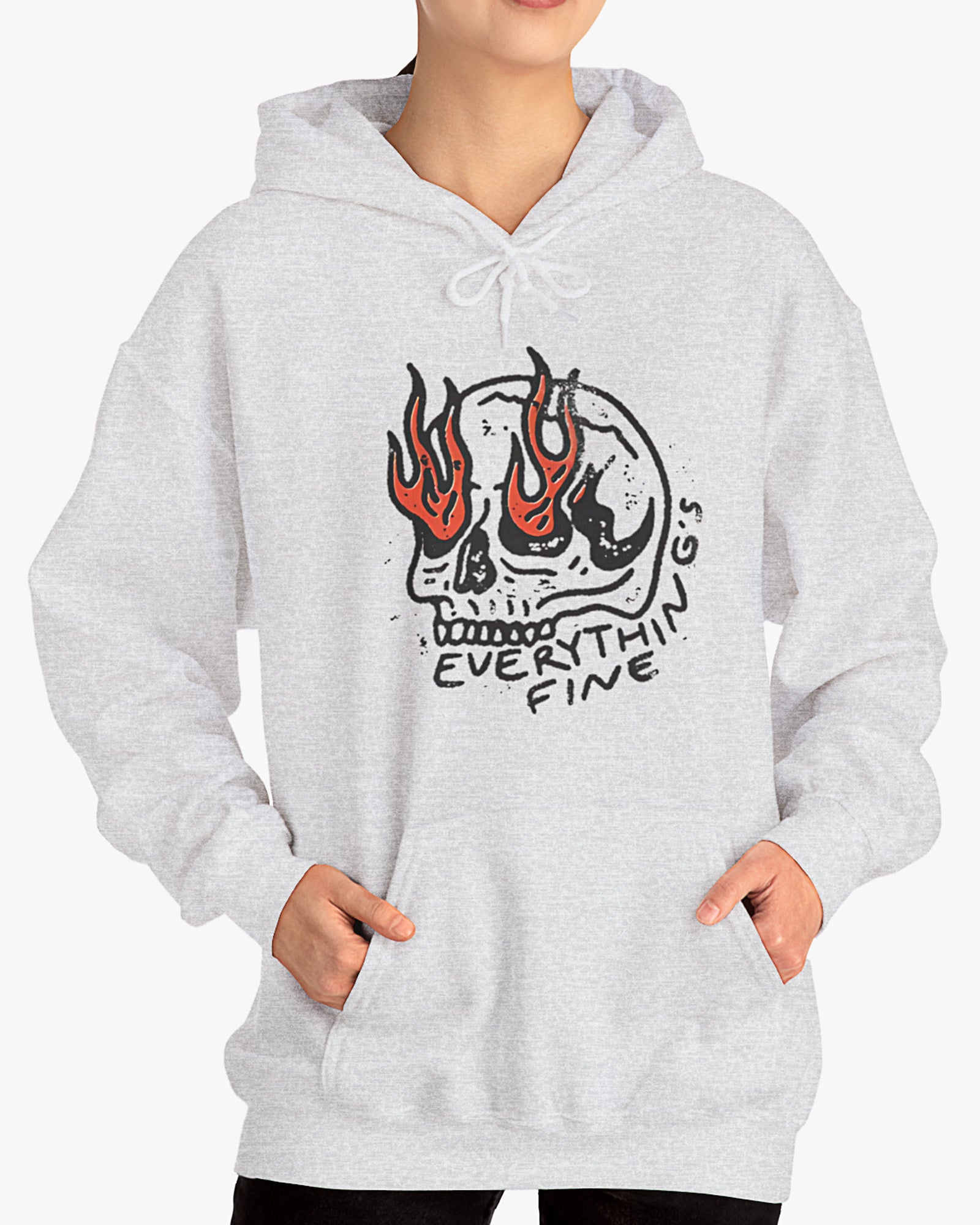 everything is fine hoodie in ash gray color