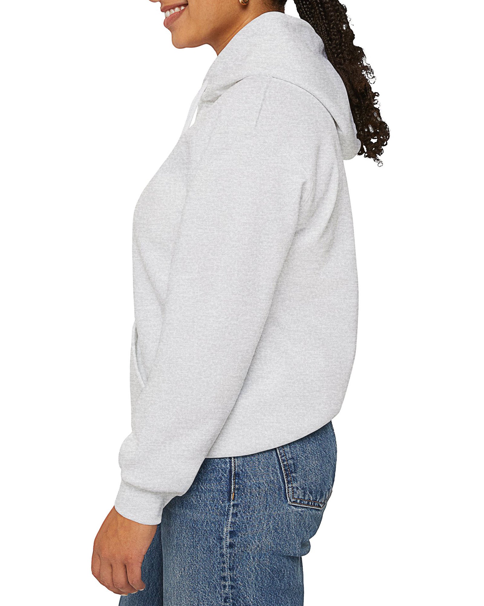 everything is fine hoodie in ash gray color from side