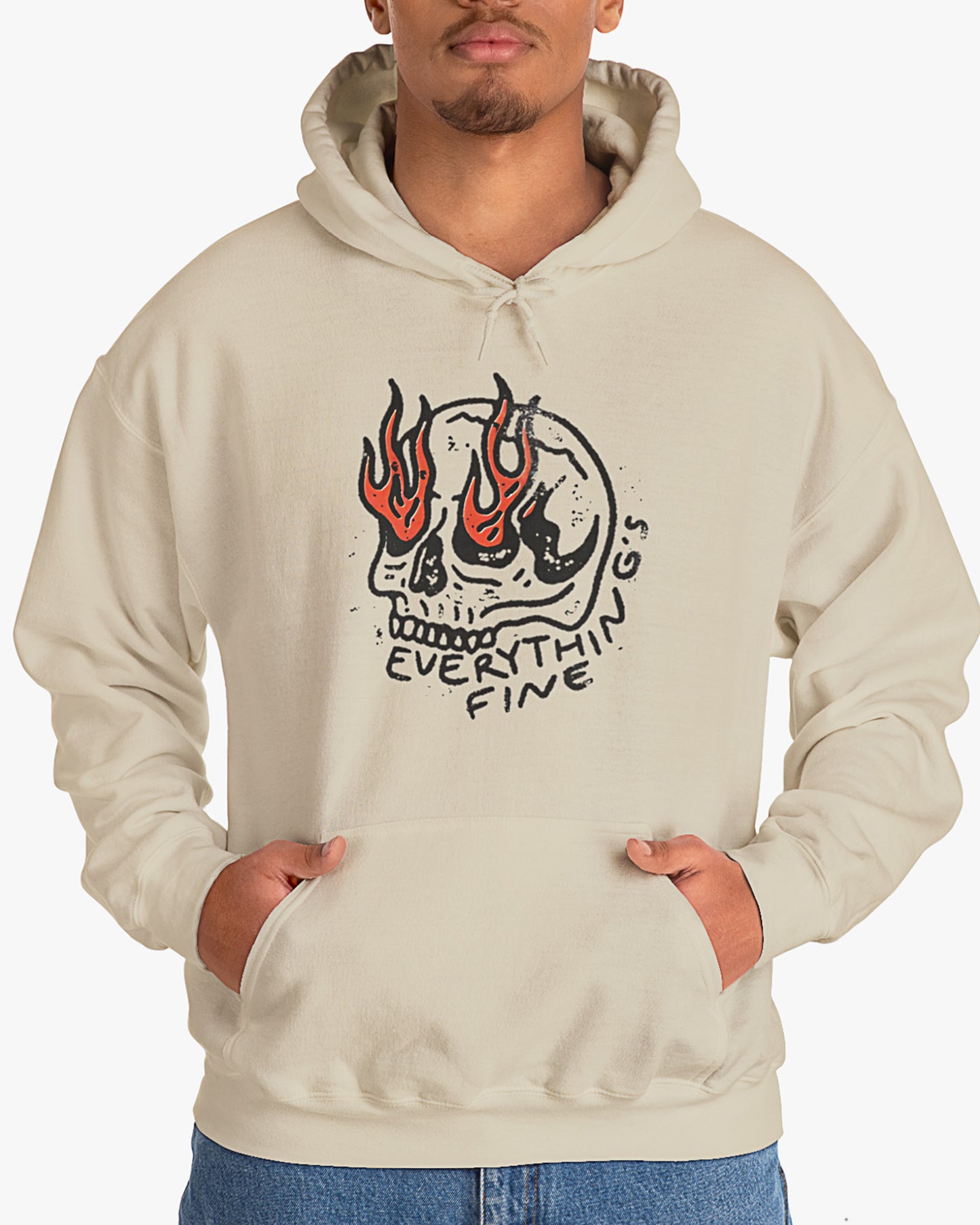 everything is fine hoodie in sand color