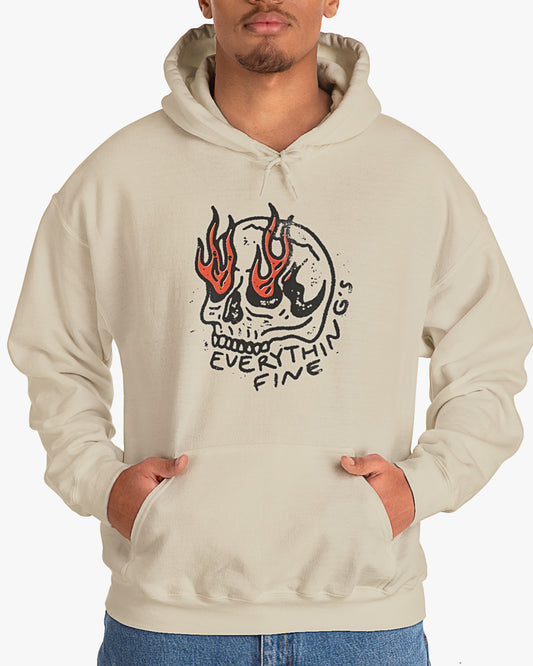 everything is fine hoodie in sand color
