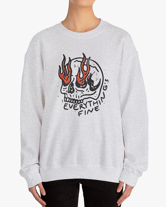 everything is fine sweatshirt in ash gray color